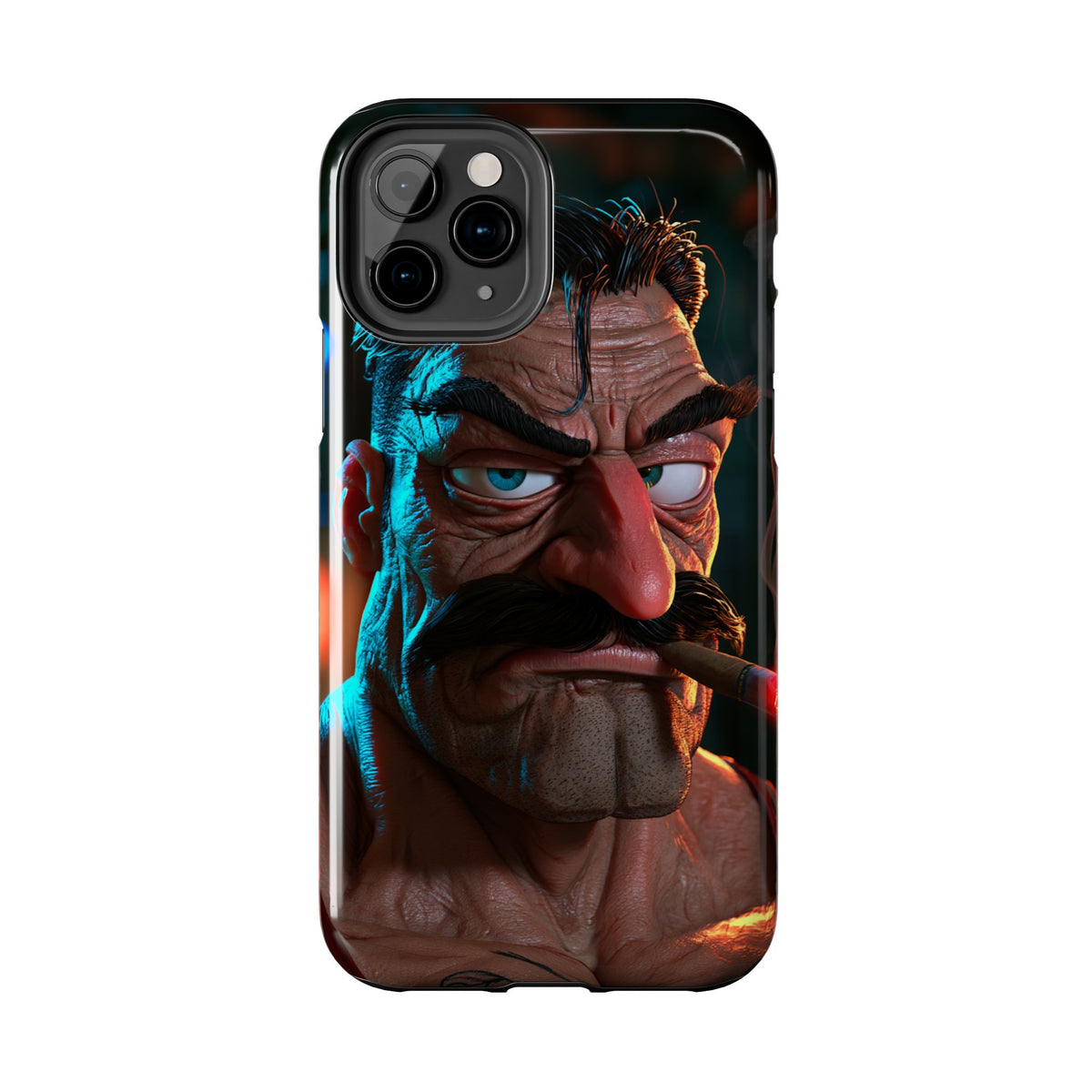 Funda Premium MINUX para iPhone y Samsung Galaxy - 3D Mustache Man 002