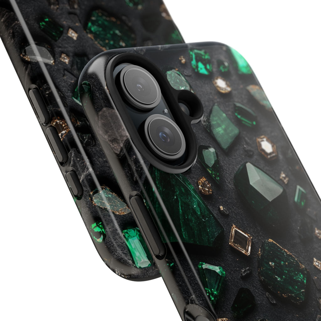 Fundas Premium MINUX para iPhone y Samsung Galaxy - Emerald Obsidian Treasure