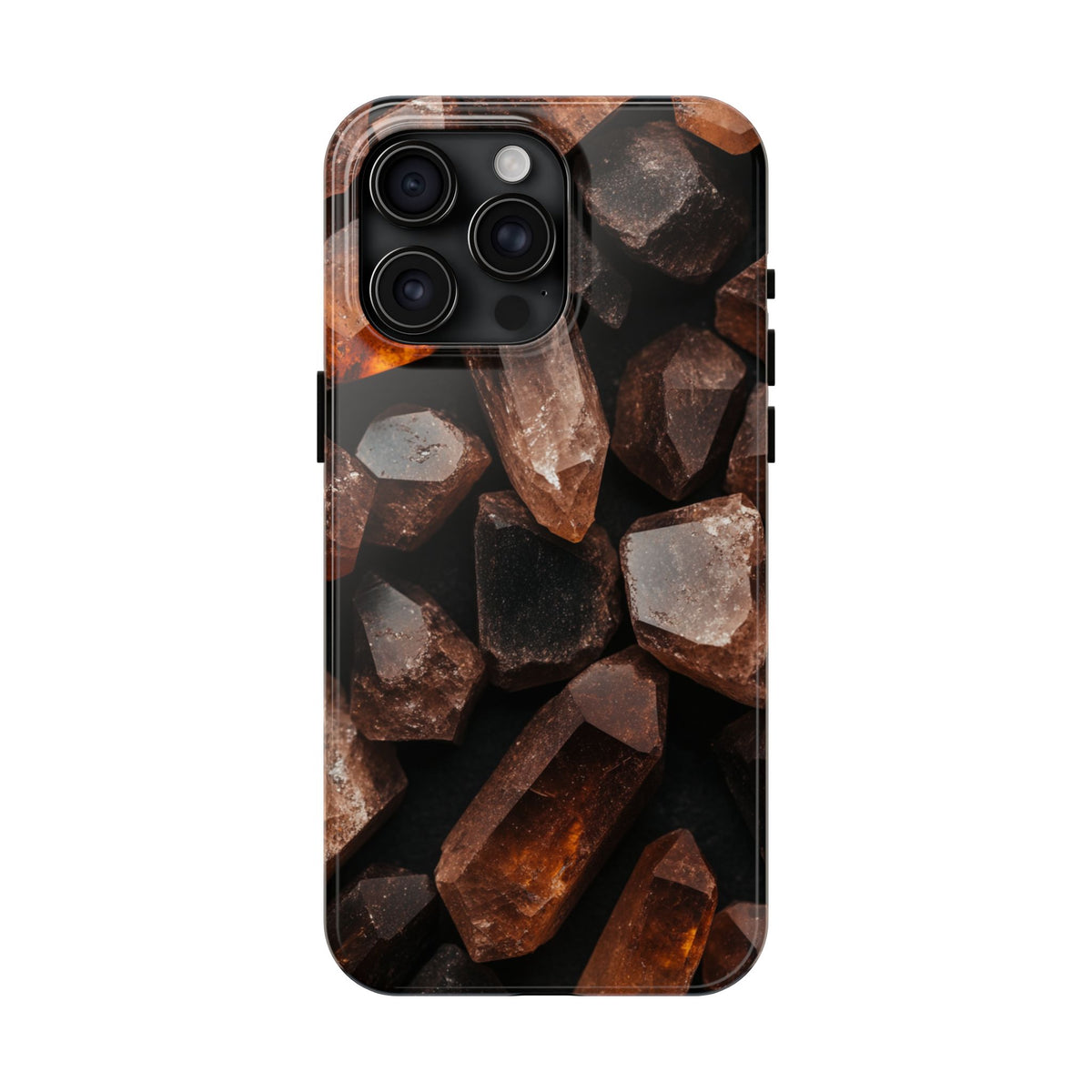 Fundas Premium MINUX para iPhone y Samsung Galaxy - Raw Amber Crystals