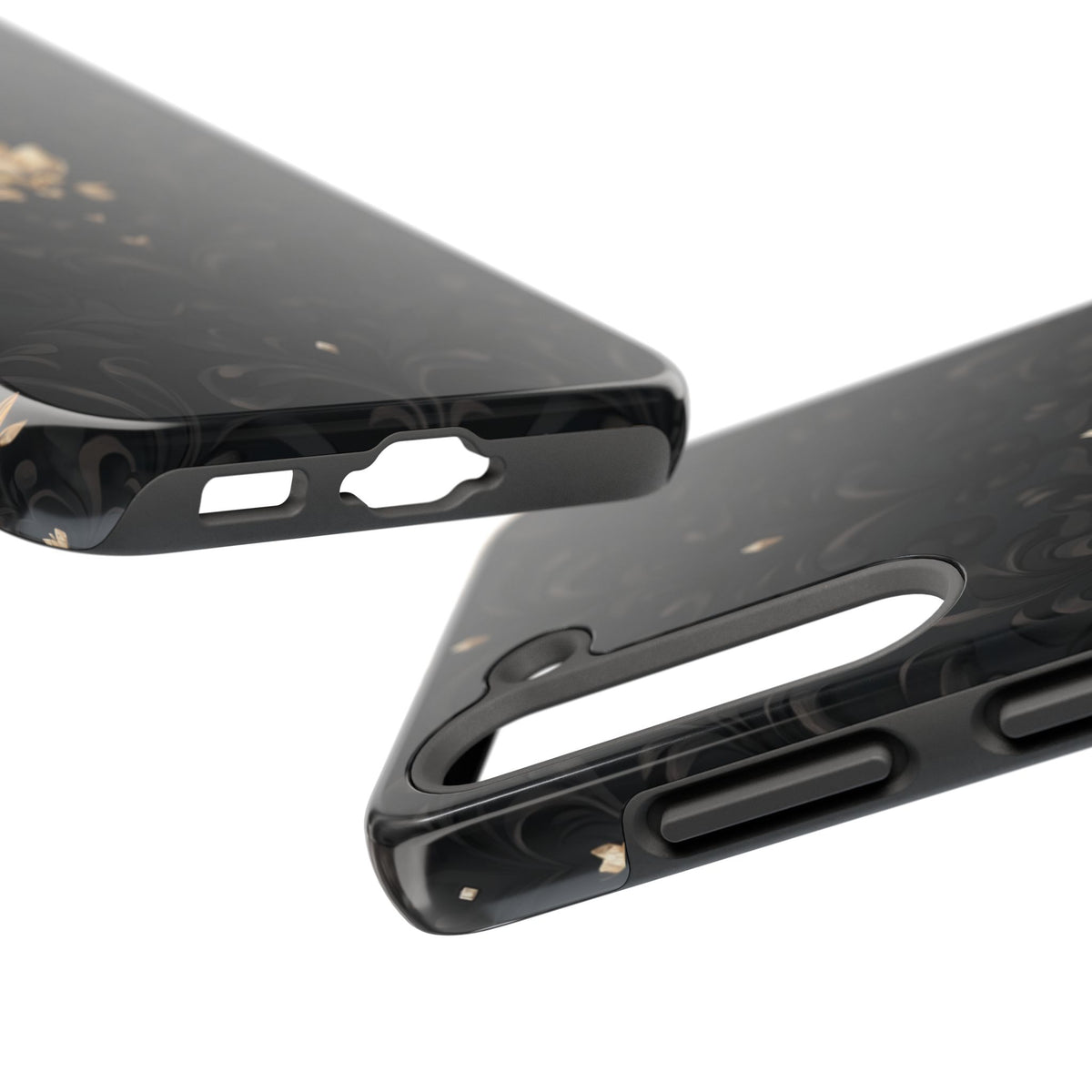 Fundas Premium MINUX para iPhone y Samsung Galaxy - Black Gold Fleur Pattern
