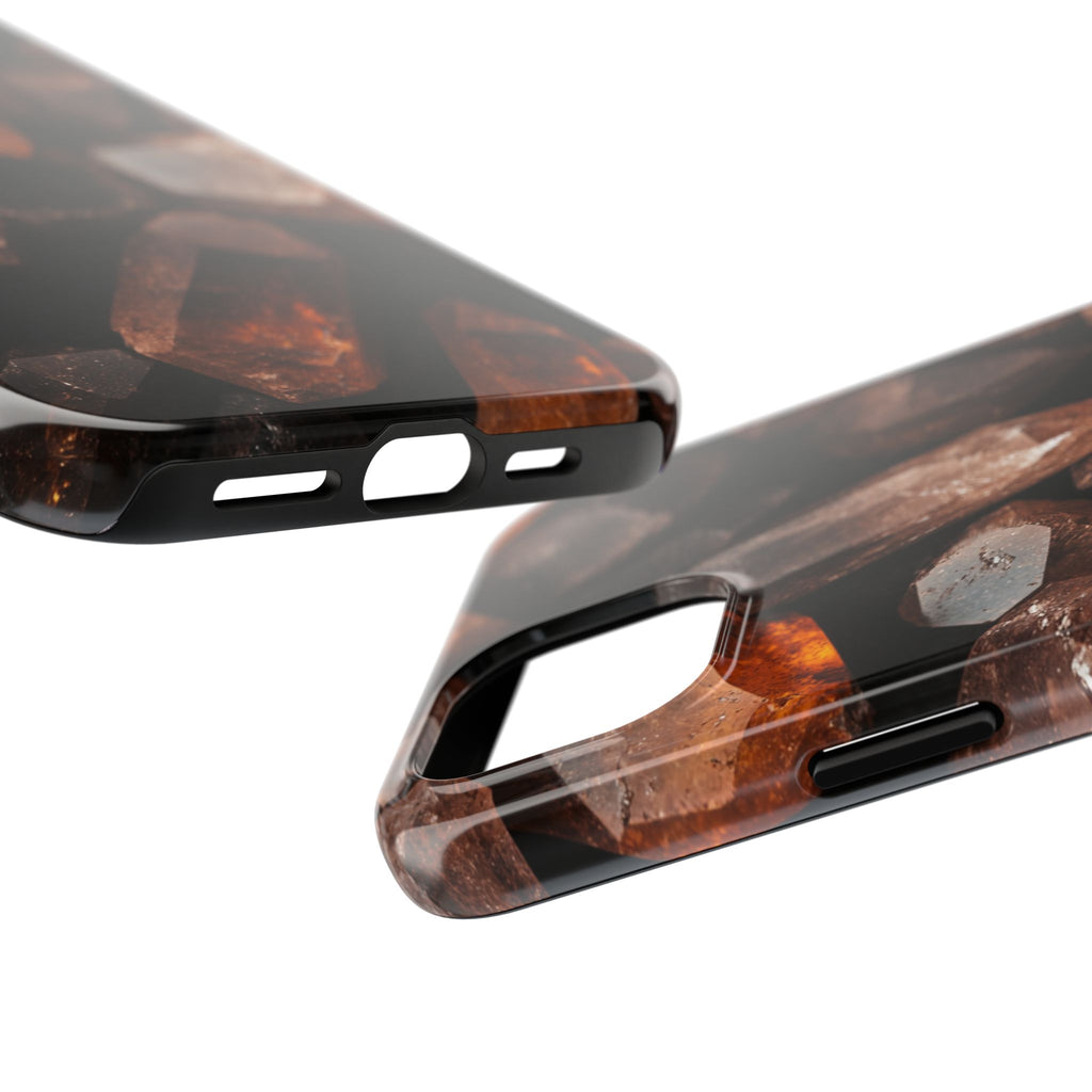 Fundas Premium MINUX para iPhone y Samsung Galaxy - Raw Amber Crystals