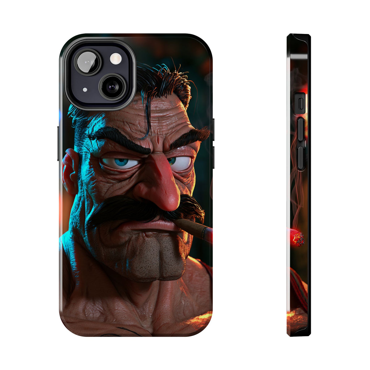 Funda Premium MINUX para iPhone y Samsung Galaxy - 3D Mustache Man 002