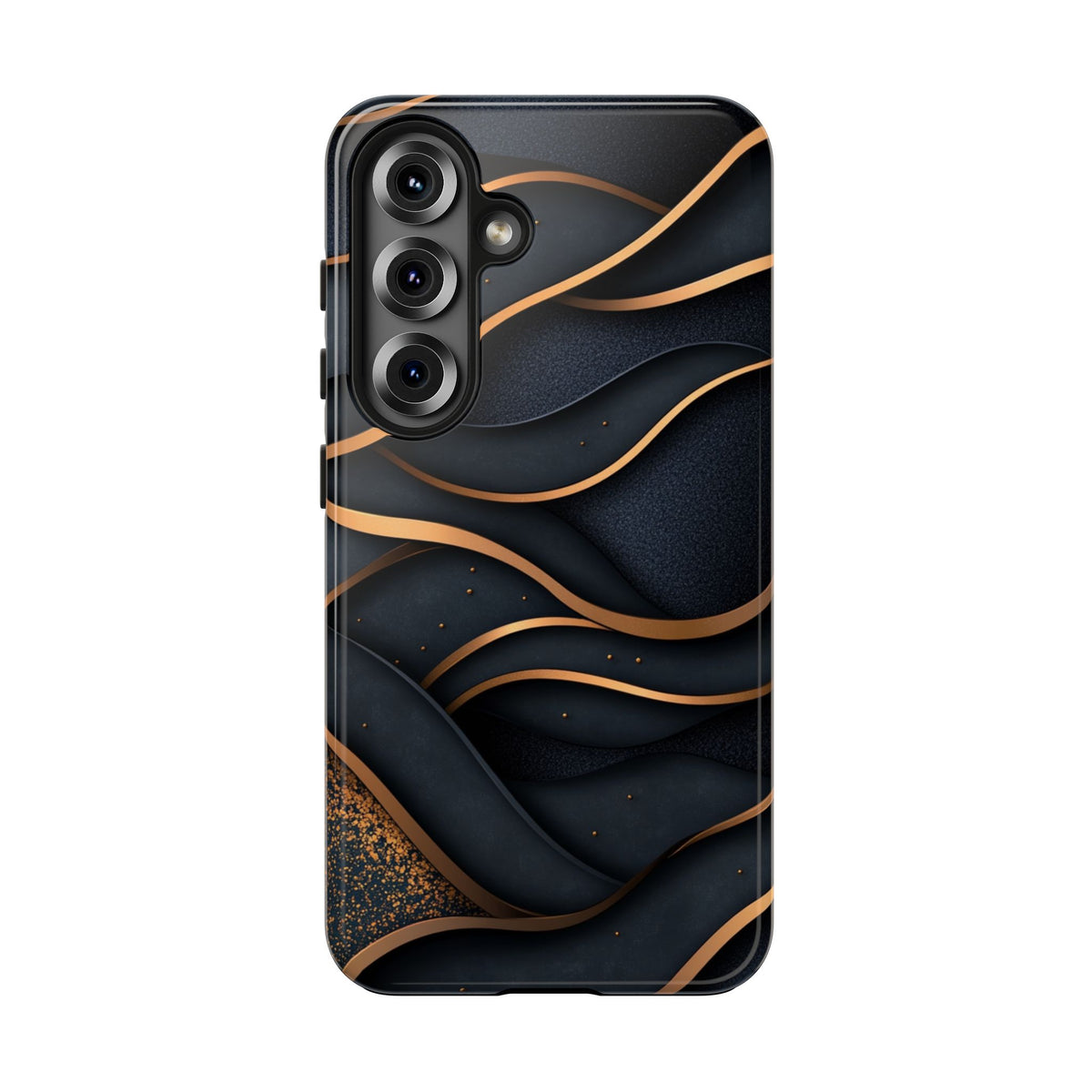Fundas Premium MINUX para iPhone y Samsung Galaxy - Golden Wave Obsidian