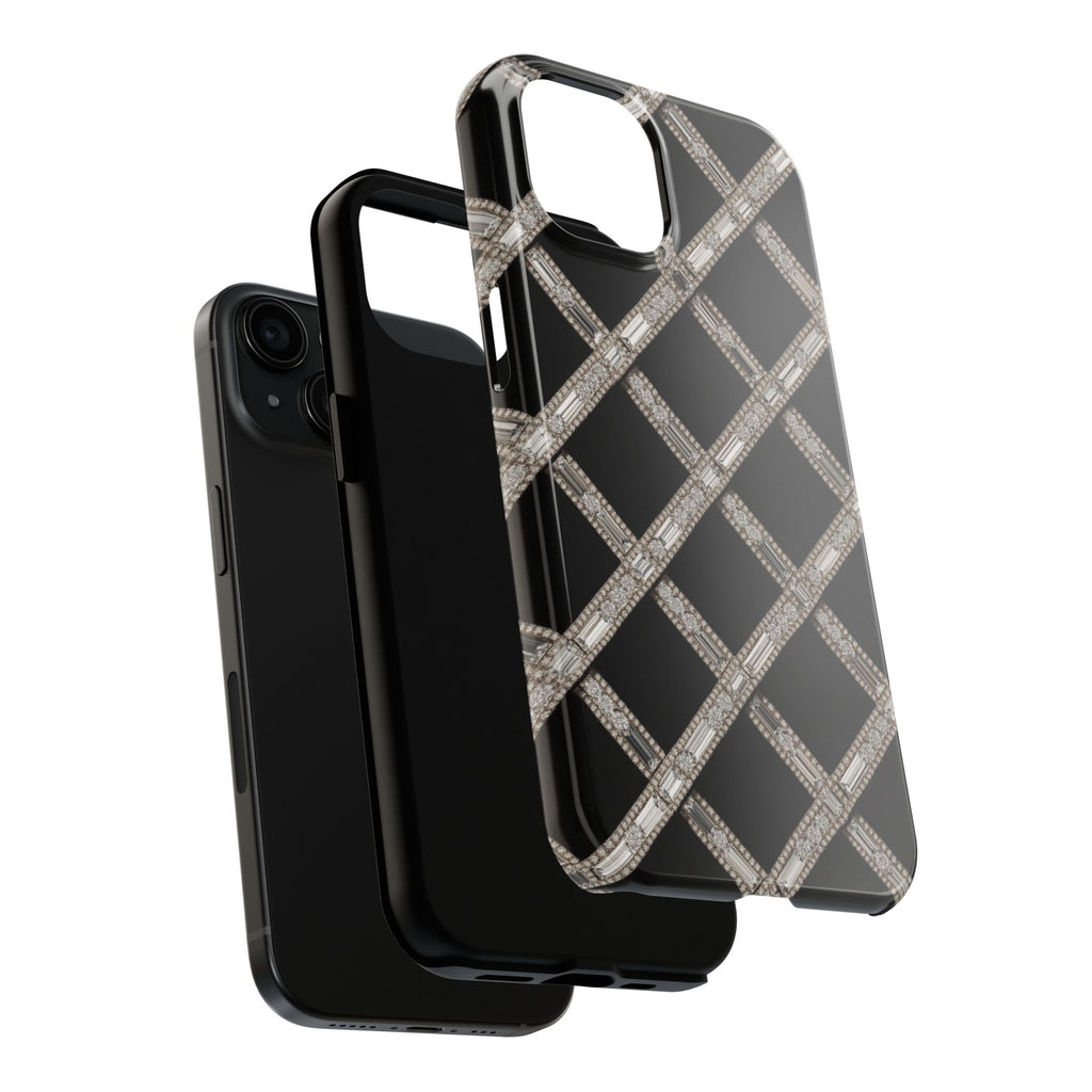 Fundas Premium MINUX para iPhone y Samsung Galaxy - Silver Diamond Lattice