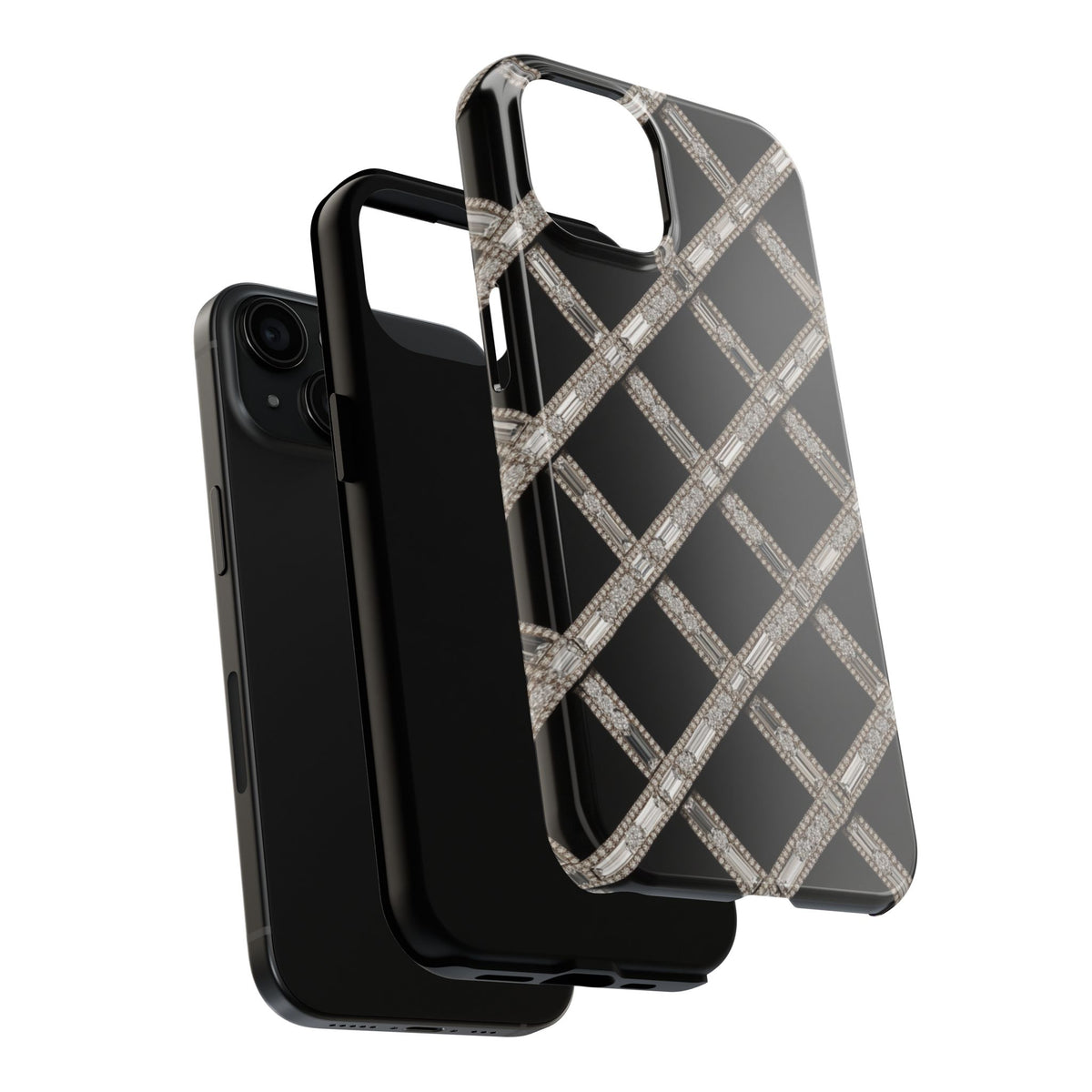 Fundas Premium MINUX para iPhone y Samsung Galaxy - Silver Diamond Lattice