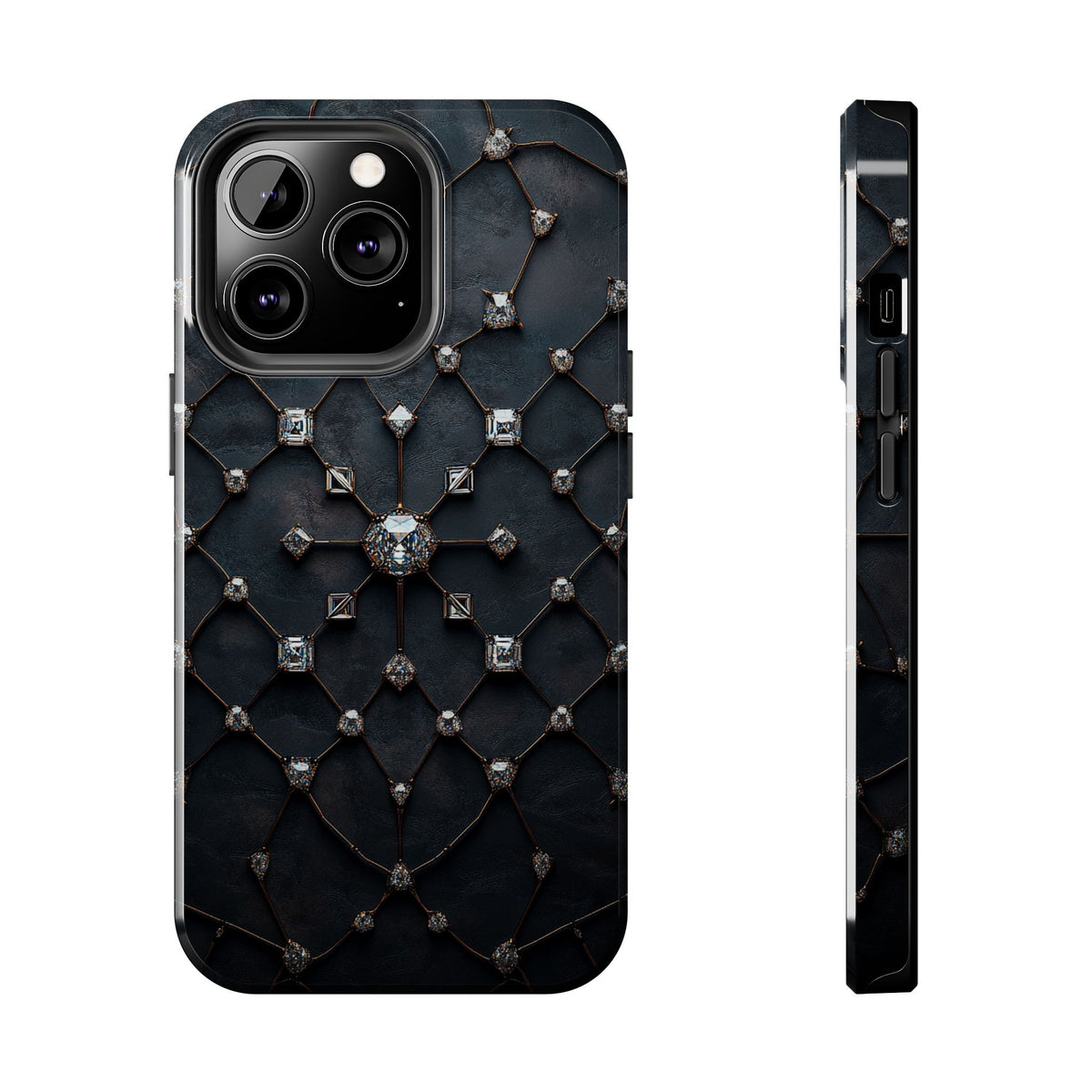 Fundas Premium MINUX para iPhone y Samsung Galaxy - Obsidian Diamond Filigree