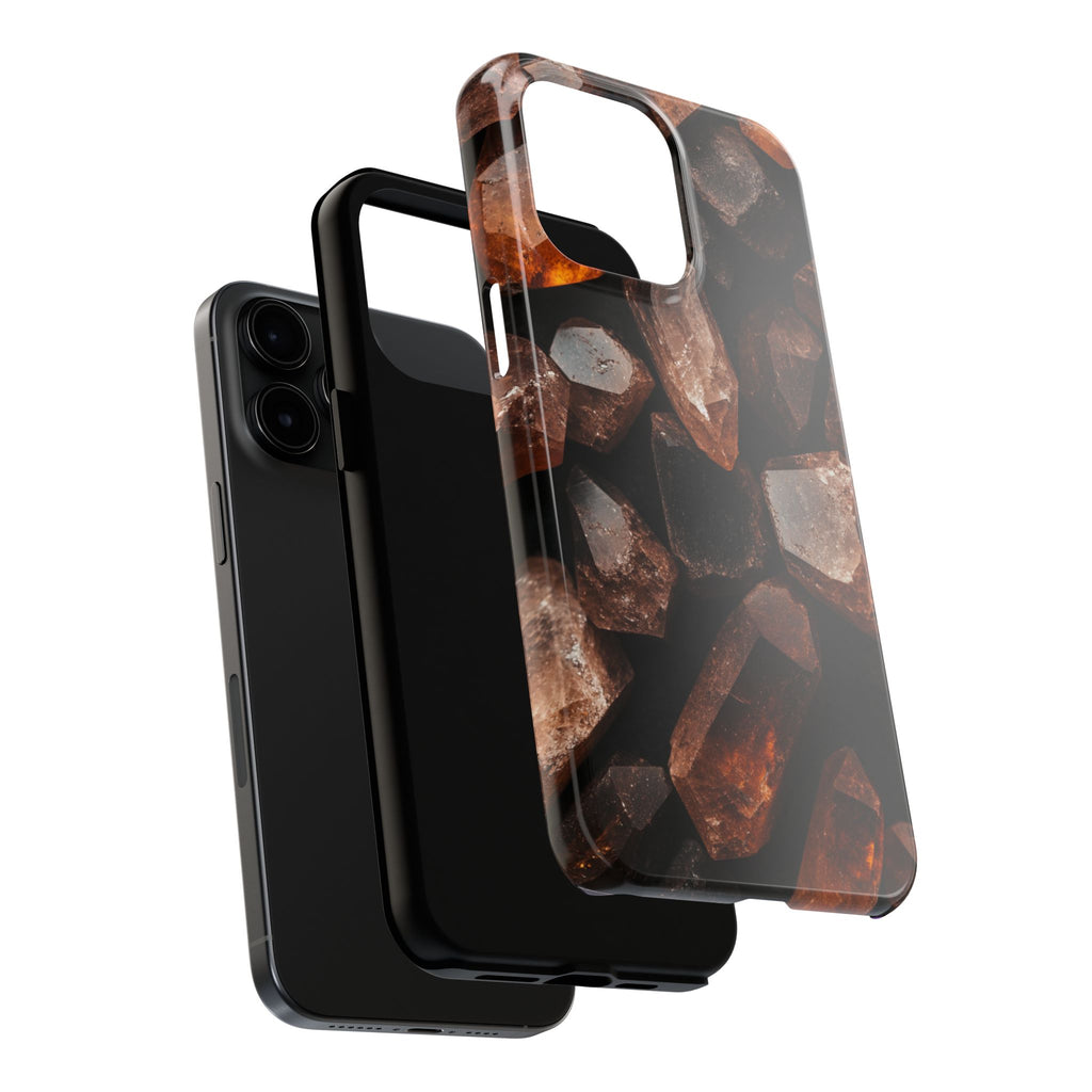 Fundas Premium MINUX para iPhone y Samsung Galaxy - Raw Amber Crystals