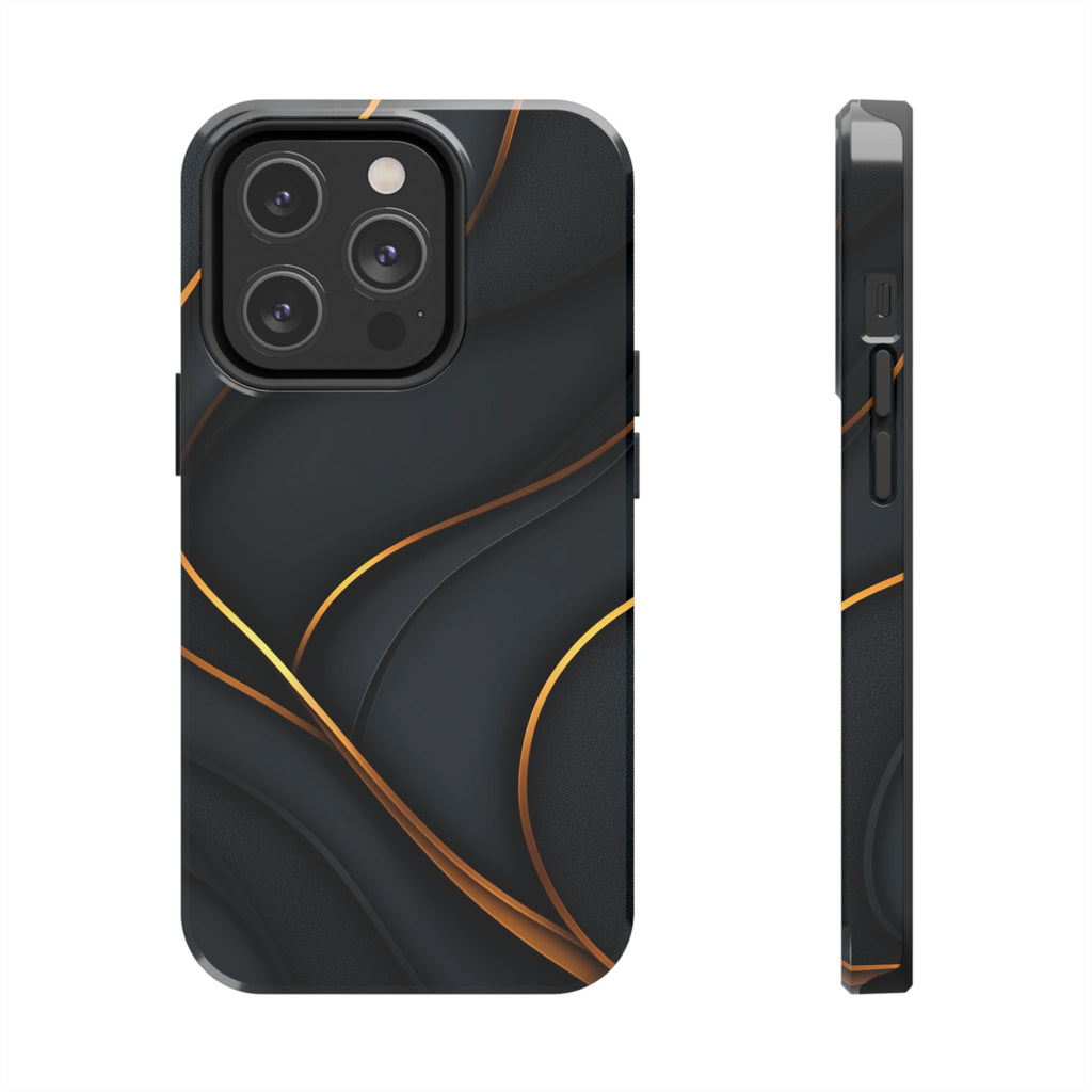 Fundas Premium MINUX para iPhone y Samsung Galaxy - Golden Silk Curves