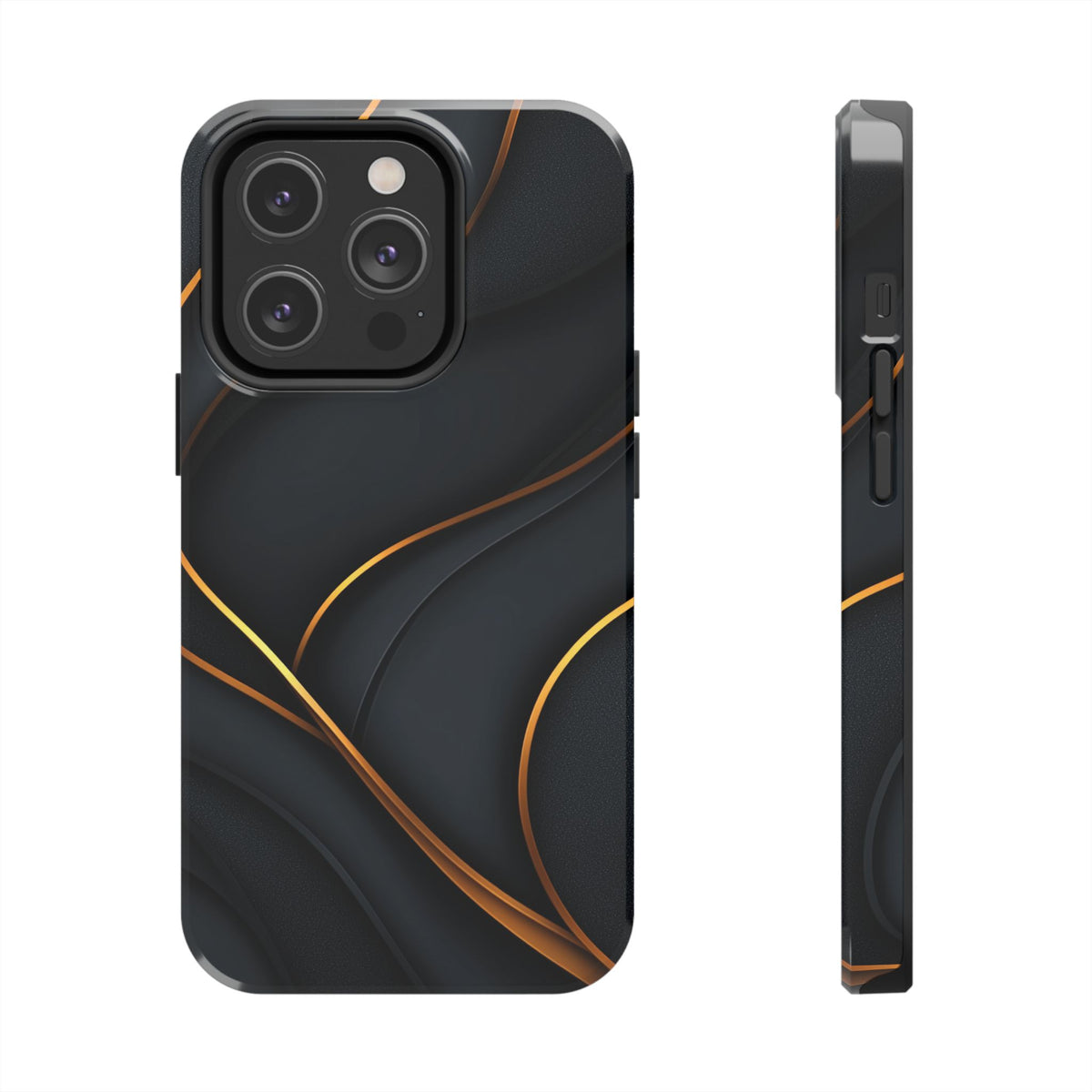 Fundas Premium MINUX para iPhone y Samsung Galaxy - Golden Silk Curves