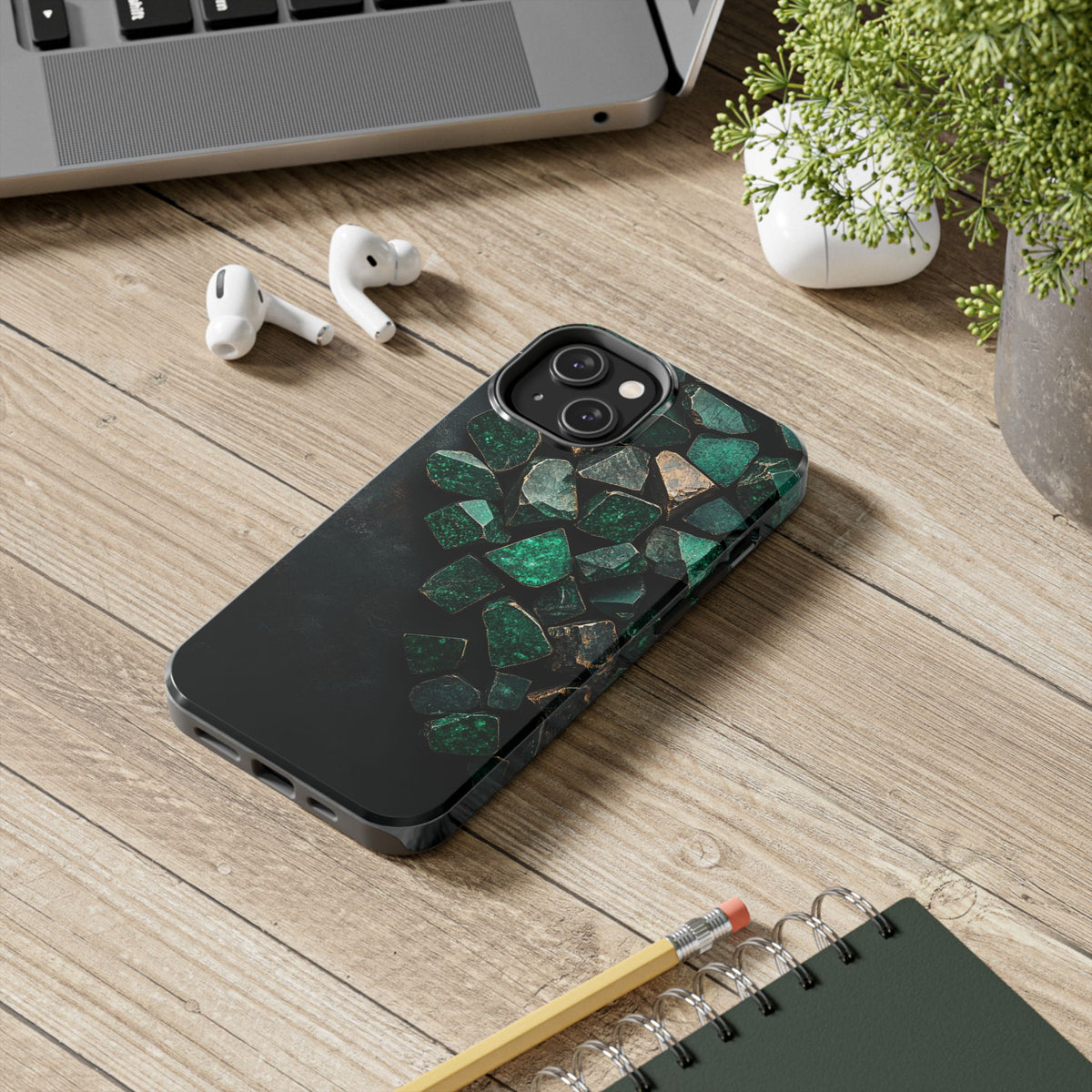 Fundas Premium MINUX para iPhone y Samsung Galaxy - Emerald Crystal Scatter