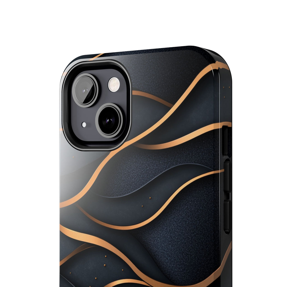 Fundas Premium MINUX para iPhone y Samsung Galaxy - Golden Wave Obsidian