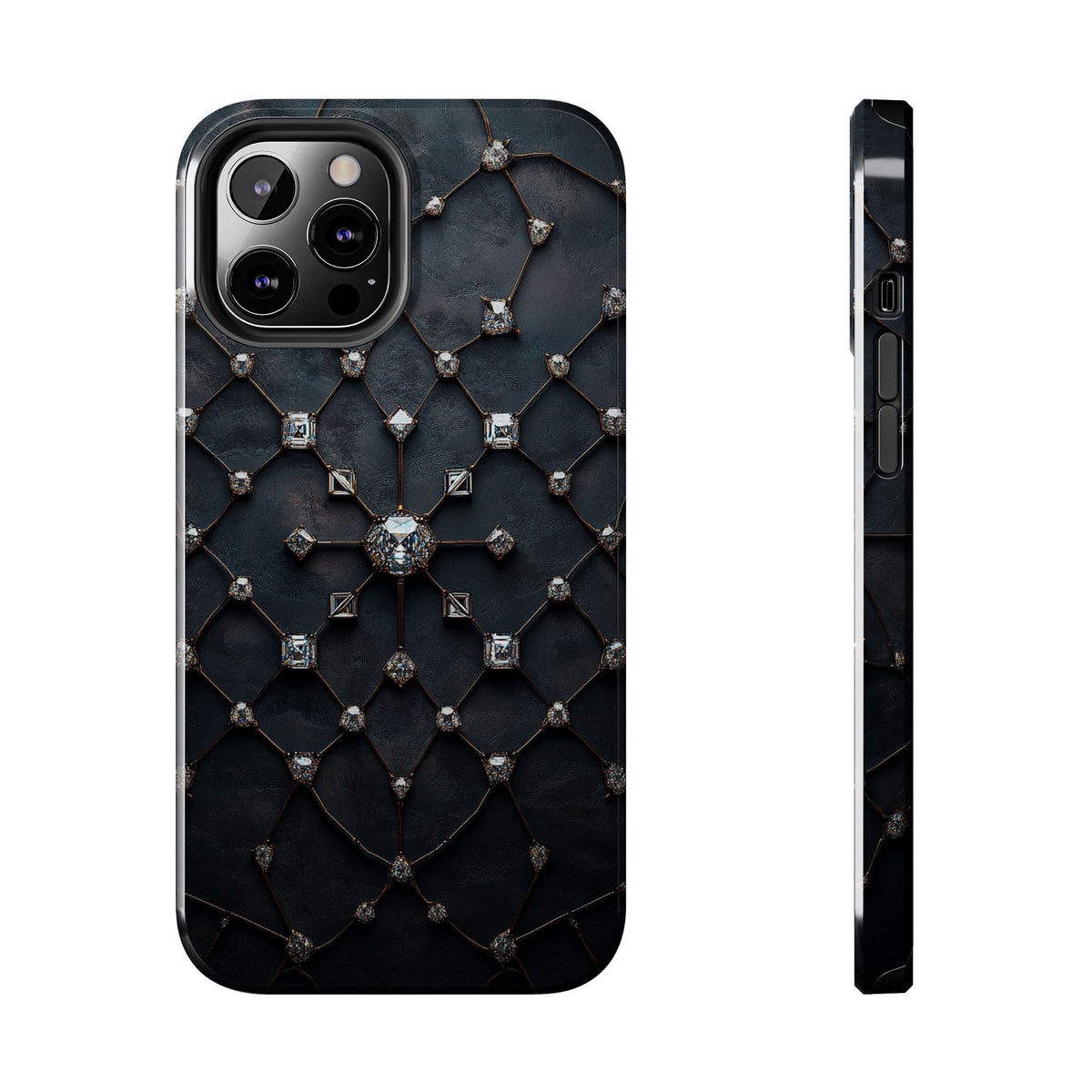 Fundas Premium MINUX para iPhone y Samsung Galaxy - Obsidian Diamond Filigree