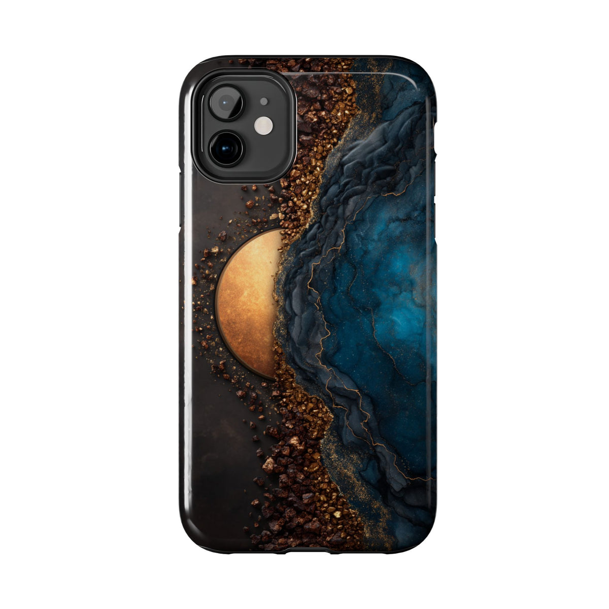 Funda Premium MINUX para iPhone y Samsung Galaxy - Dark Marble Gold 002