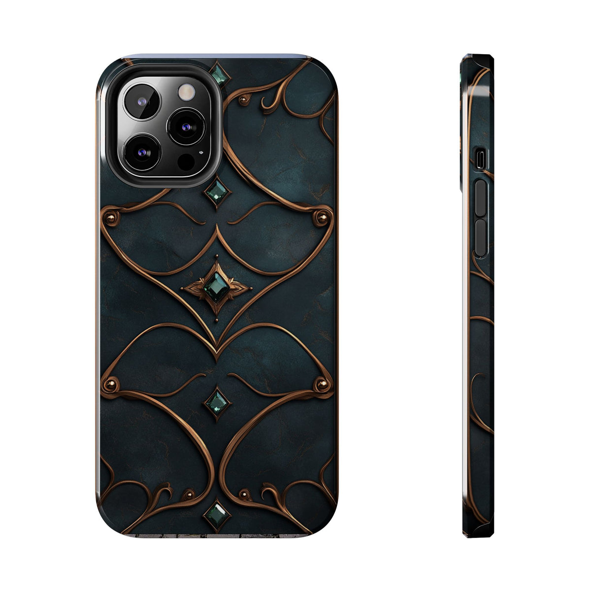 Fundas Premium MINUX para iPhone y Samsung Galaxy - Copper Art Deco Curves