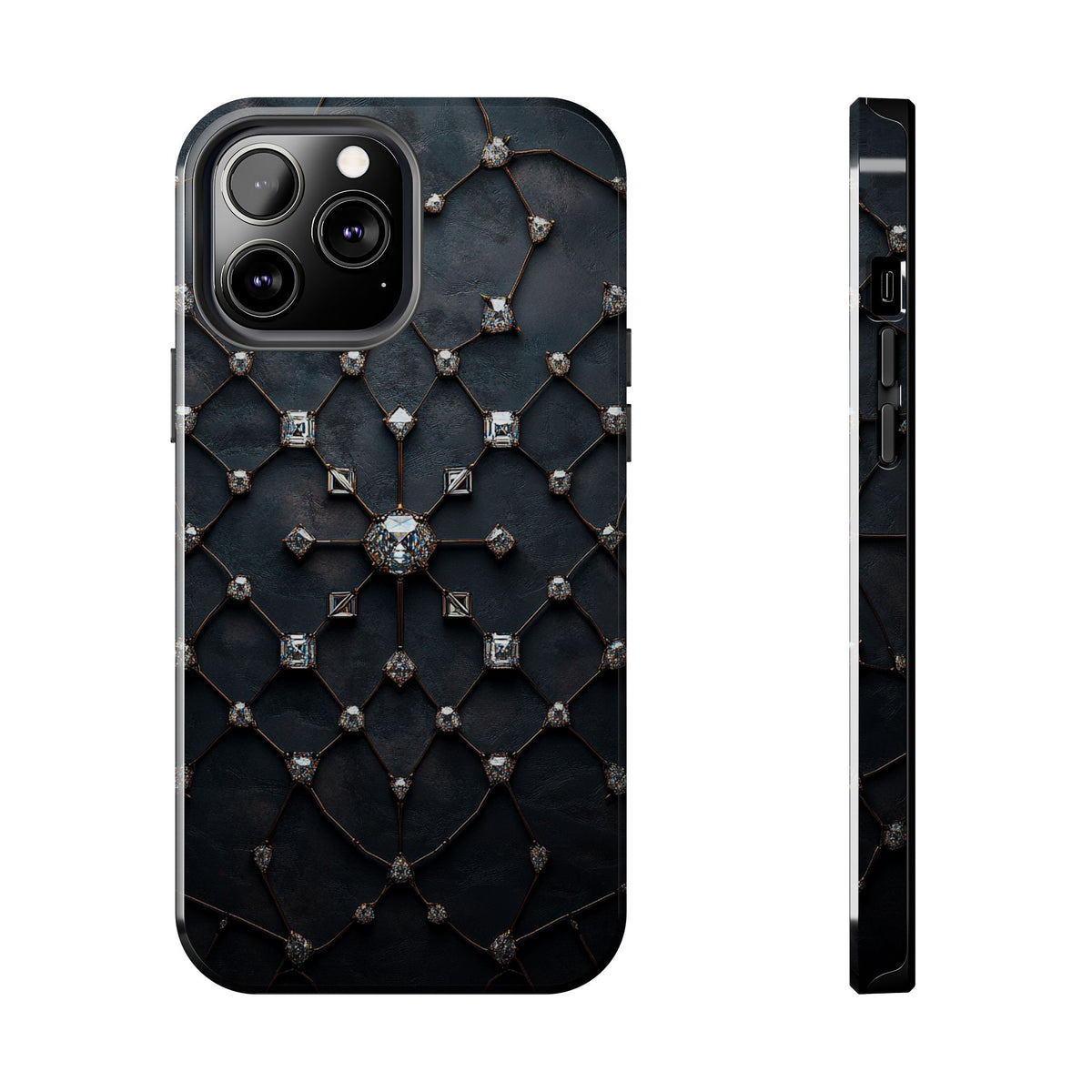 Fundas Premium MINUX para iPhone y Samsung Galaxy - Obsidian Diamond Filigree