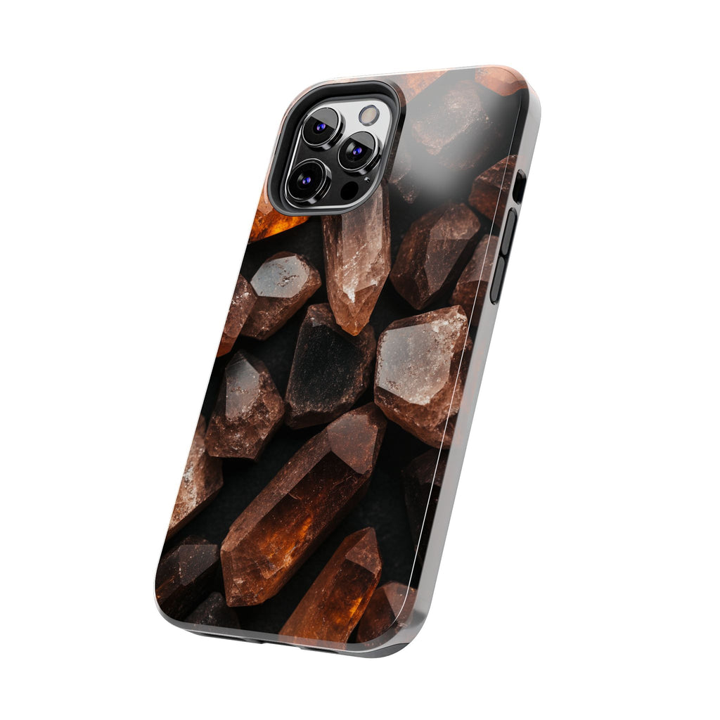 Fundas Premium MINUX para iPhone y Samsung Galaxy - Raw Amber Crystals