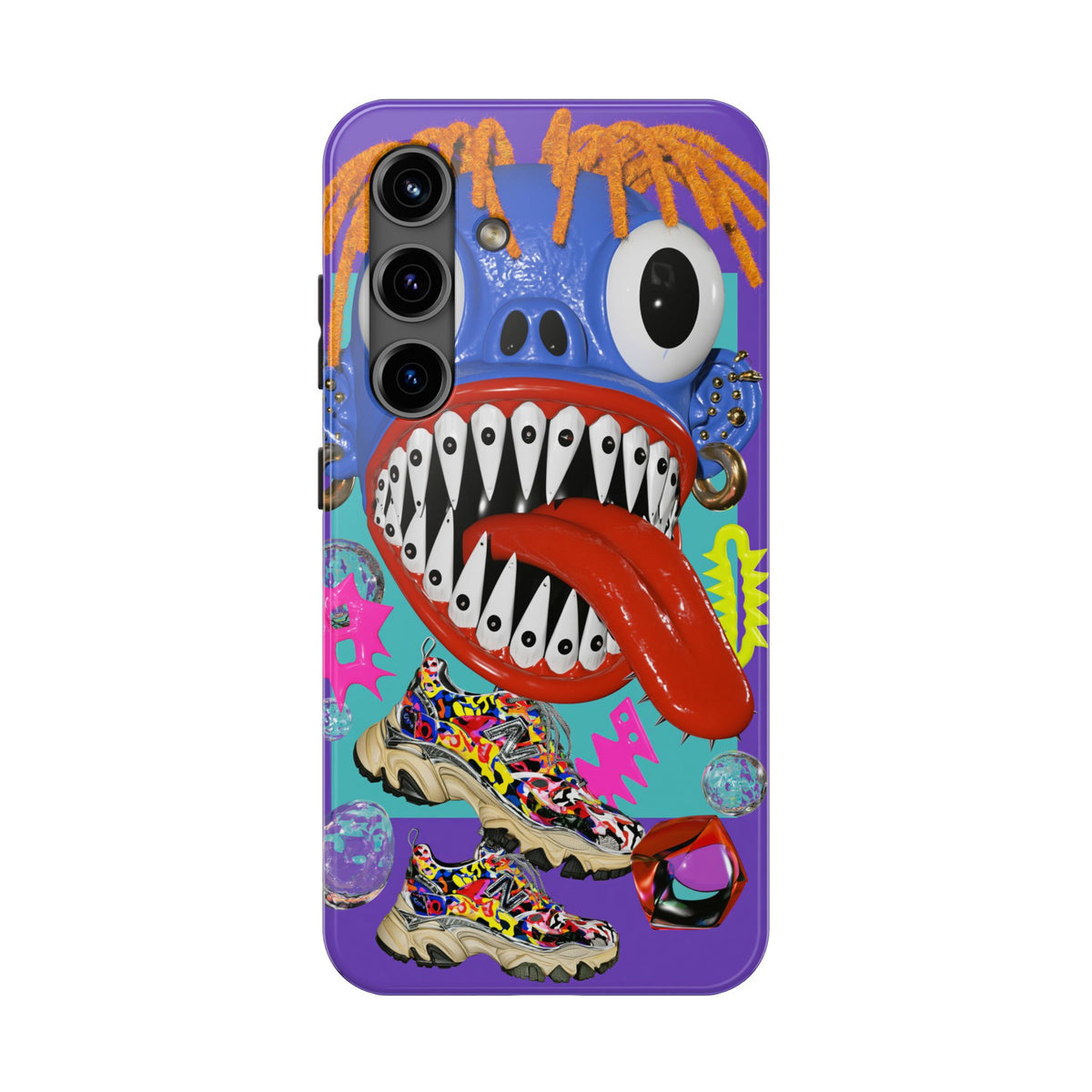 Fundas Premium MINUX para iPhone y Samsung Galaxy - Blue Monster Riot