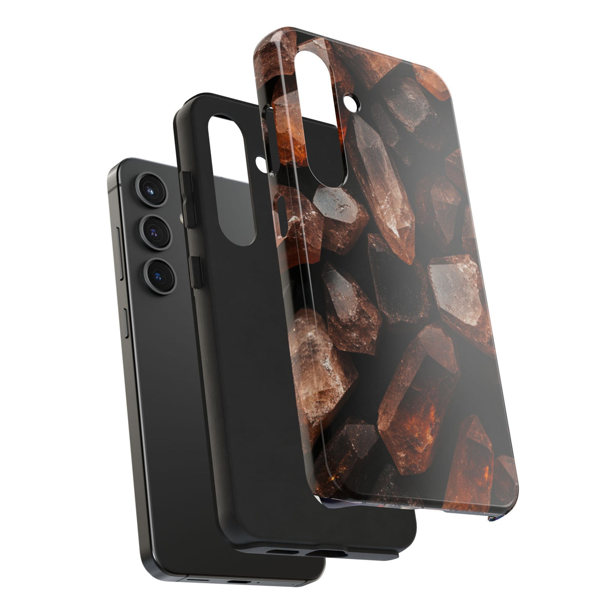Fundas Premium MINUX para iPhone y Samsung Galaxy - Raw Amber Crystals