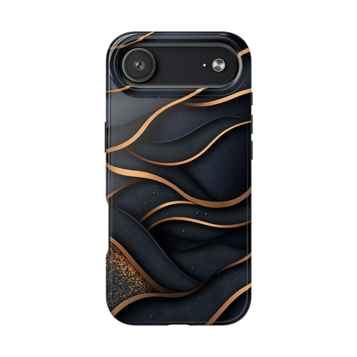 Fundas Premium MINUX para iPhone y Samsung Galaxy - Golden Wave Obsidian