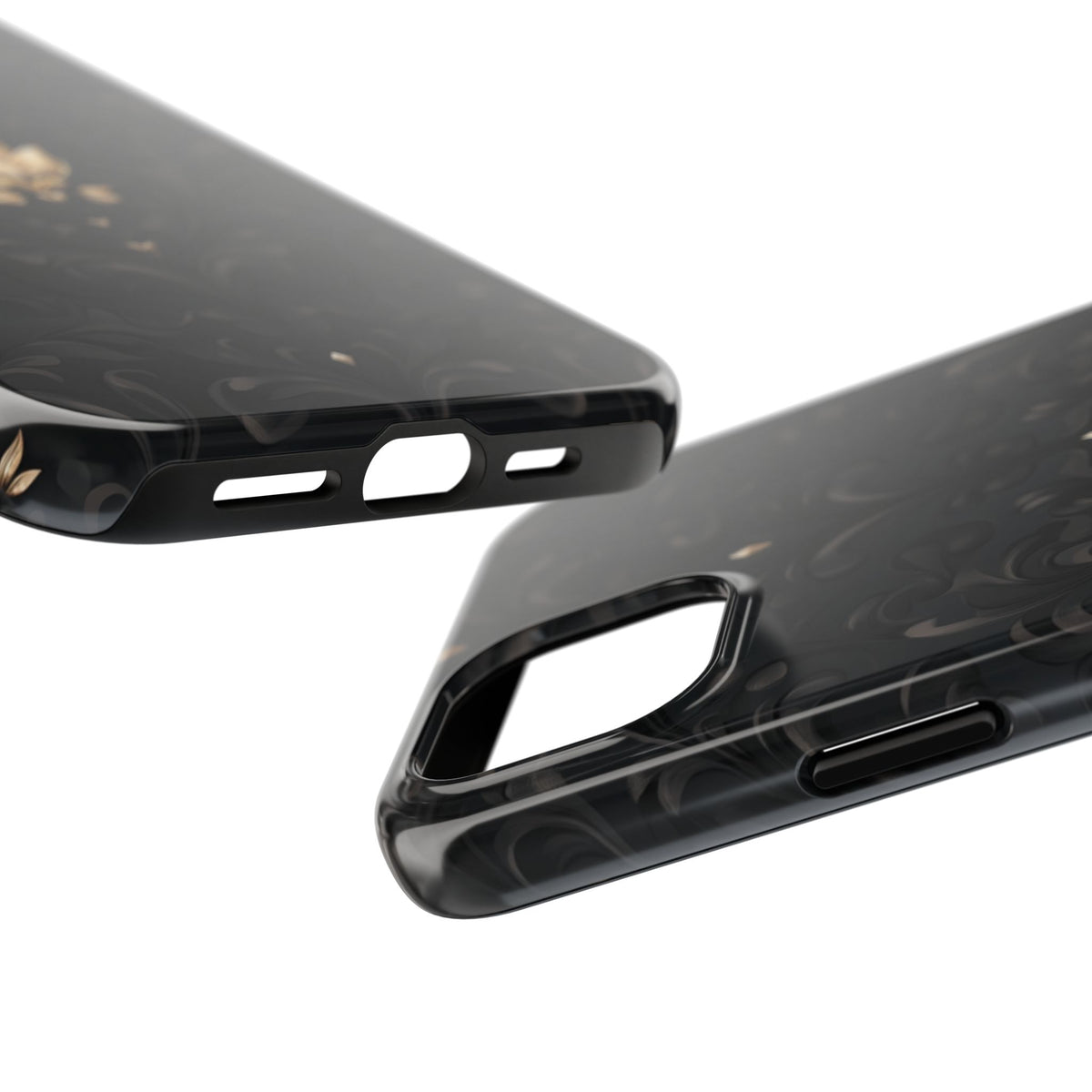 Fundas Premium MINUX para iPhone y Samsung Galaxy - Black Gold Fleur Pattern