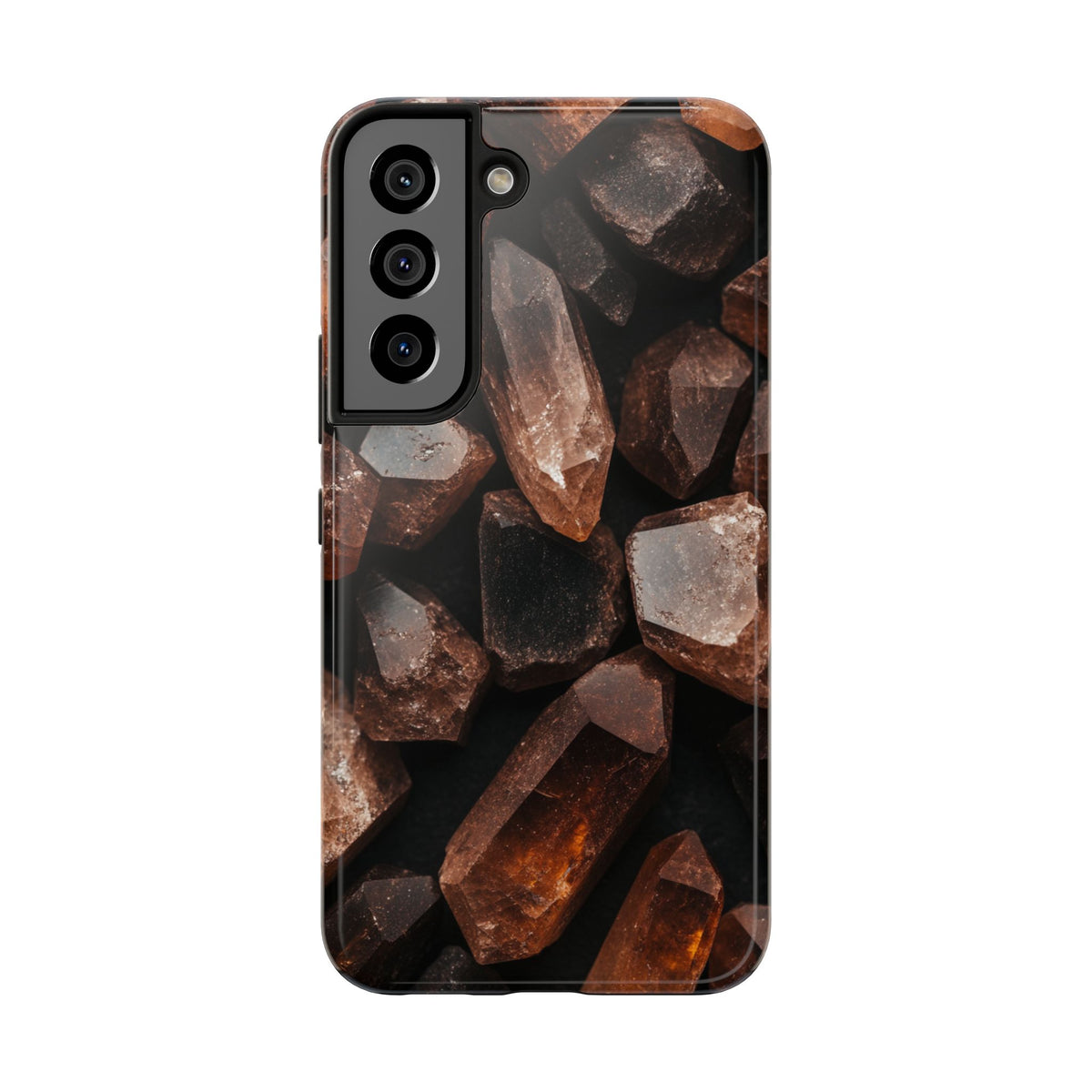 Fundas Premium MINUX para iPhone y Samsung Galaxy - Raw Amber Crystals