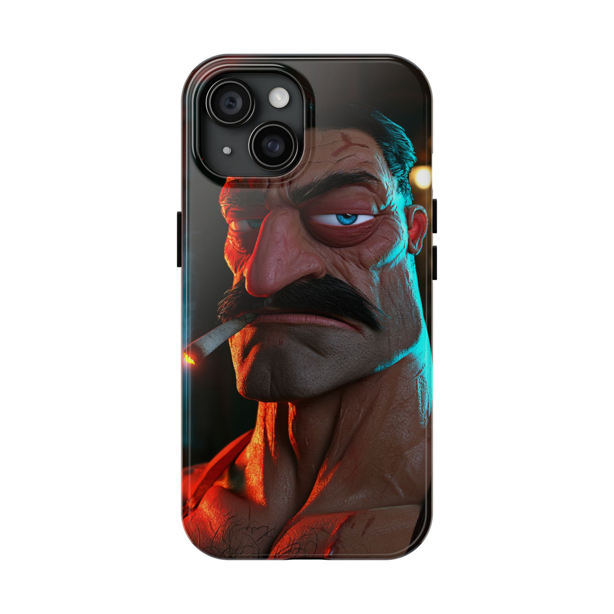 Funda Premium MINUX para iPhone y Samsung Galaxy - 3D Mustache Man 001