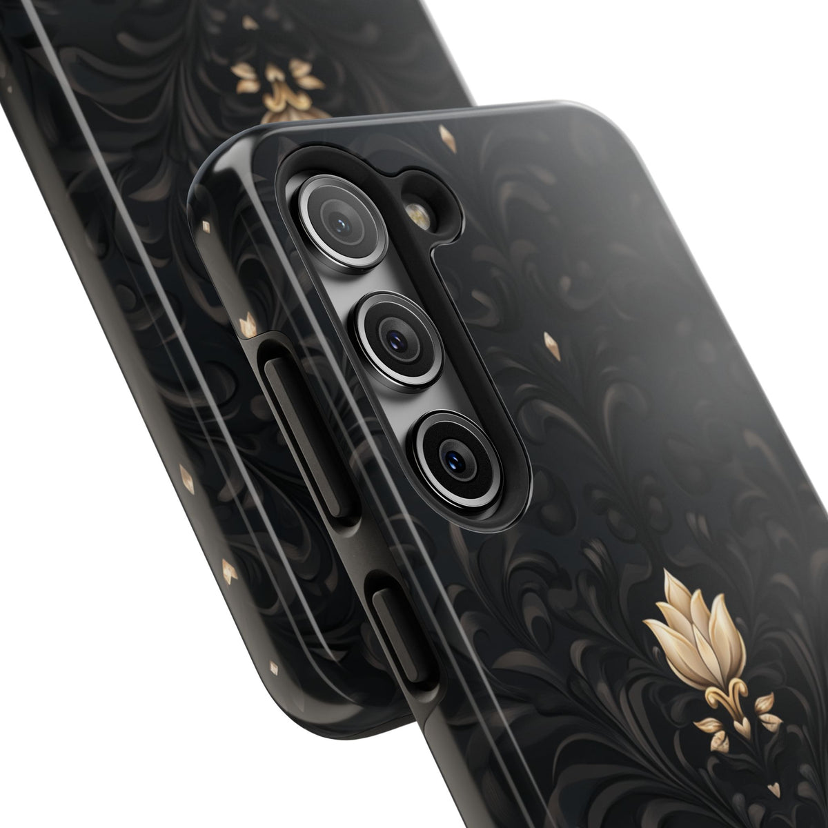Fundas Premium MINUX para iPhone y Samsung Galaxy - Black Gold Fleur Pattern