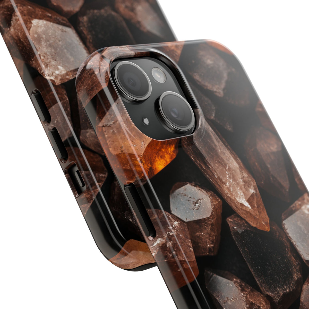 Fundas Premium MINUX para iPhone y Samsung Galaxy - Raw Amber Crystals