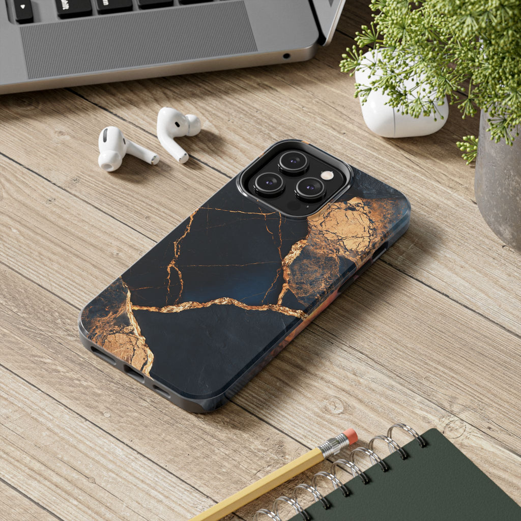 Funda Premium MINUX para iPhone y Samsung Galaxy - Golden Marble
