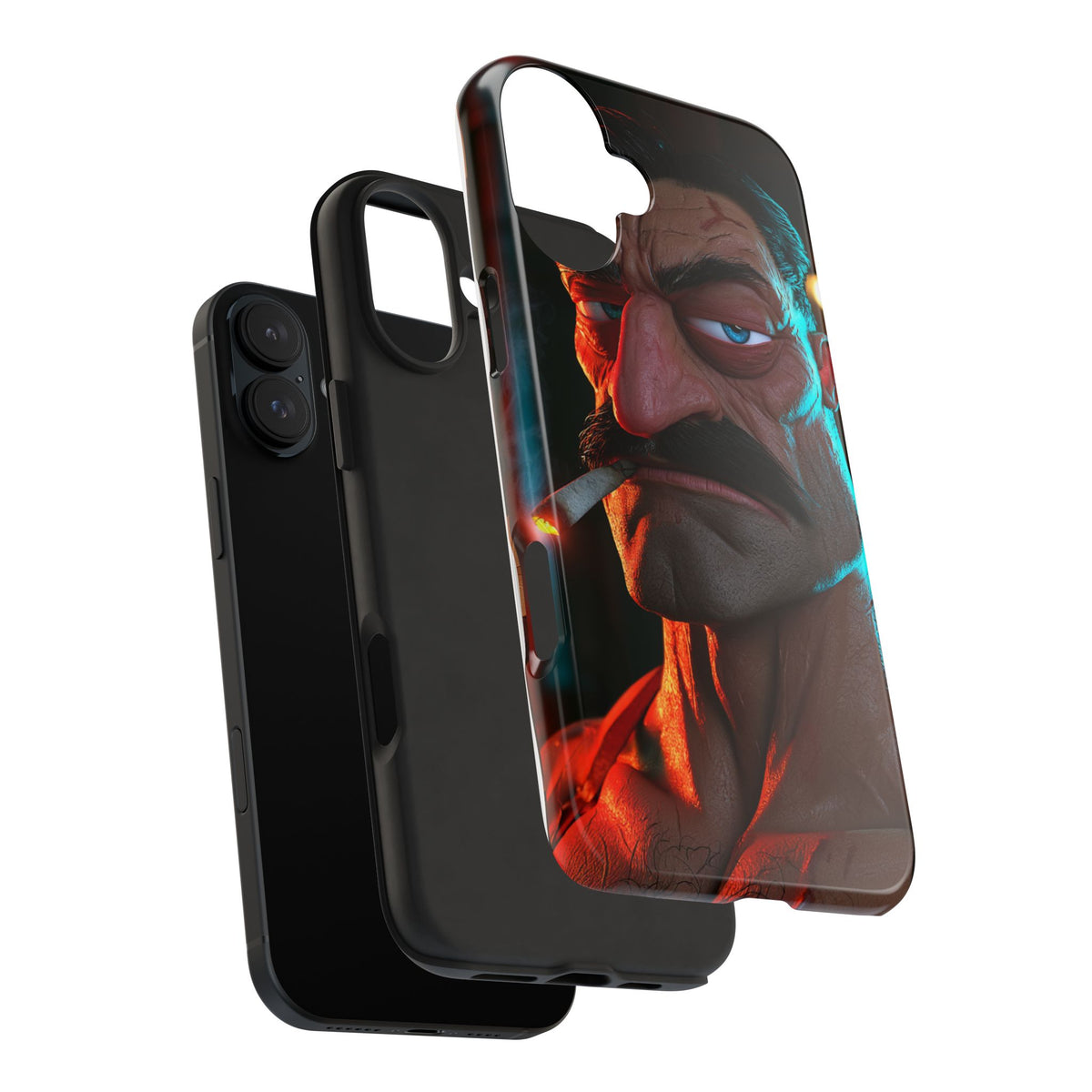 Funda Premium MINUX para iPhone y Samsung Galaxy - 3D Mustache Man 001