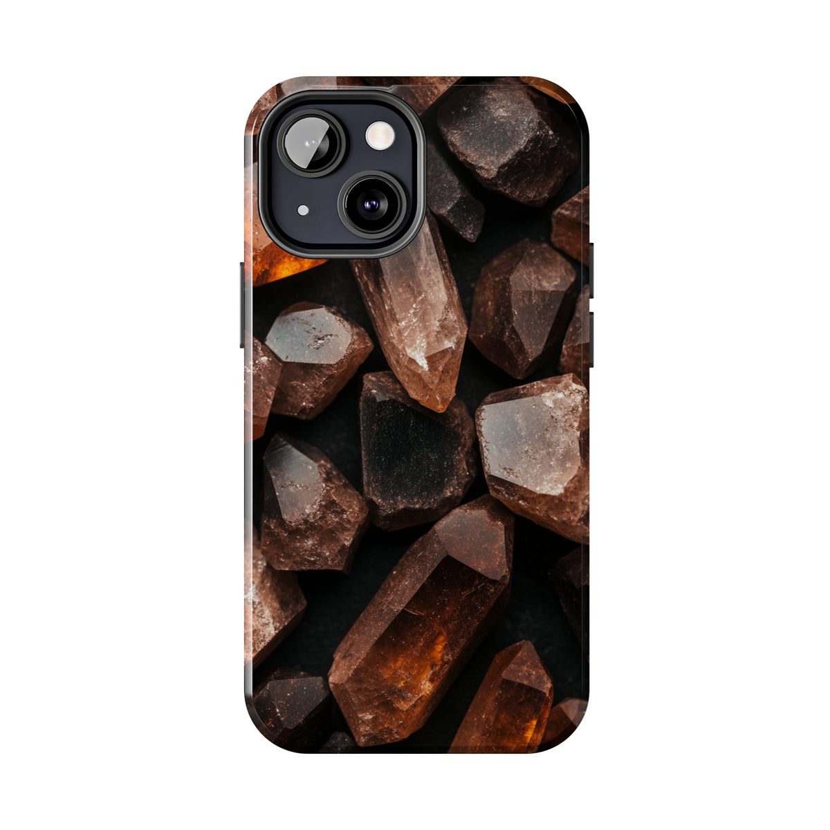 Fundas Premium MINUX para iPhone y Samsung Galaxy - Raw Amber Crystals