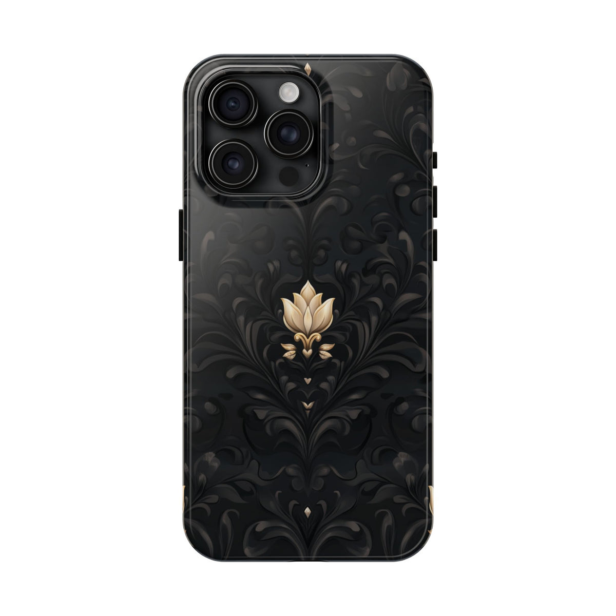 Fundas Premium MINUX para iPhone y Samsung Galaxy - Black Gold Fleur Pattern