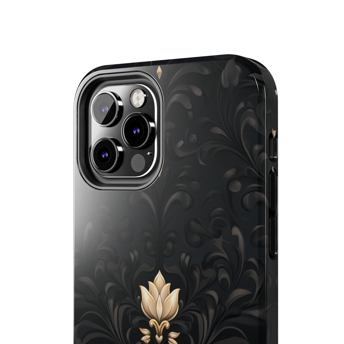 Fundas Premium MINUX para iPhone y Samsung Galaxy - Black Gold Fleur Pattern