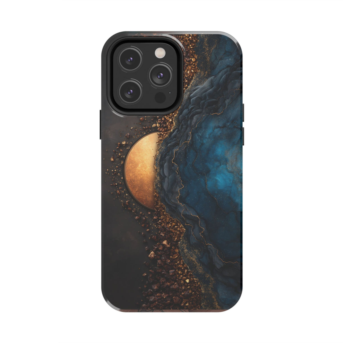 Funda Premium MINUX para iPhone y Samsung Galaxy - Dark Marble Gold 002
