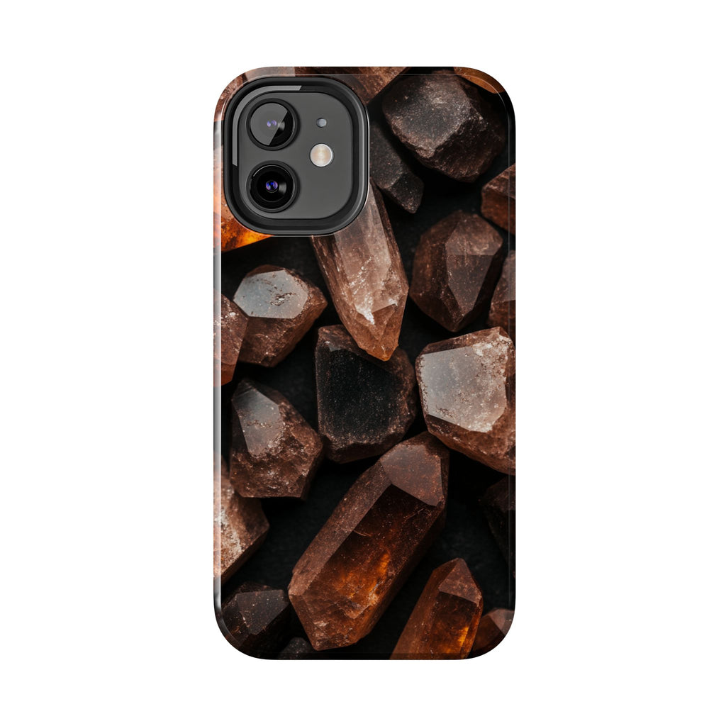 Fundas Premium MINUX para iPhone y Samsung Galaxy - Raw Amber Crystals