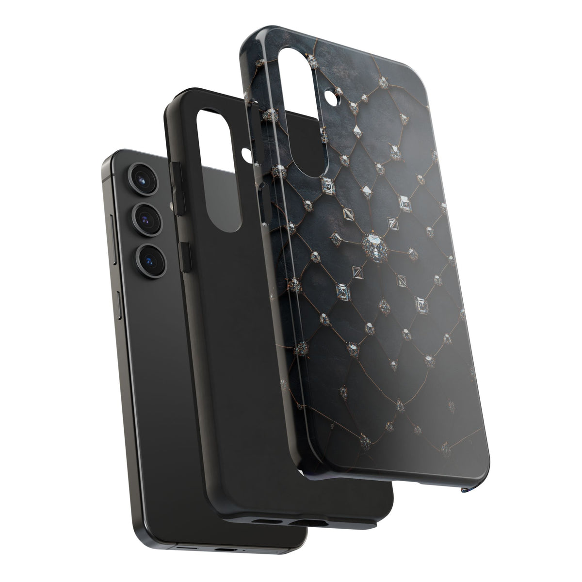 Fundas Premium MINUX para iPhone y Samsung Galaxy - Obsidian Diamond Filigree