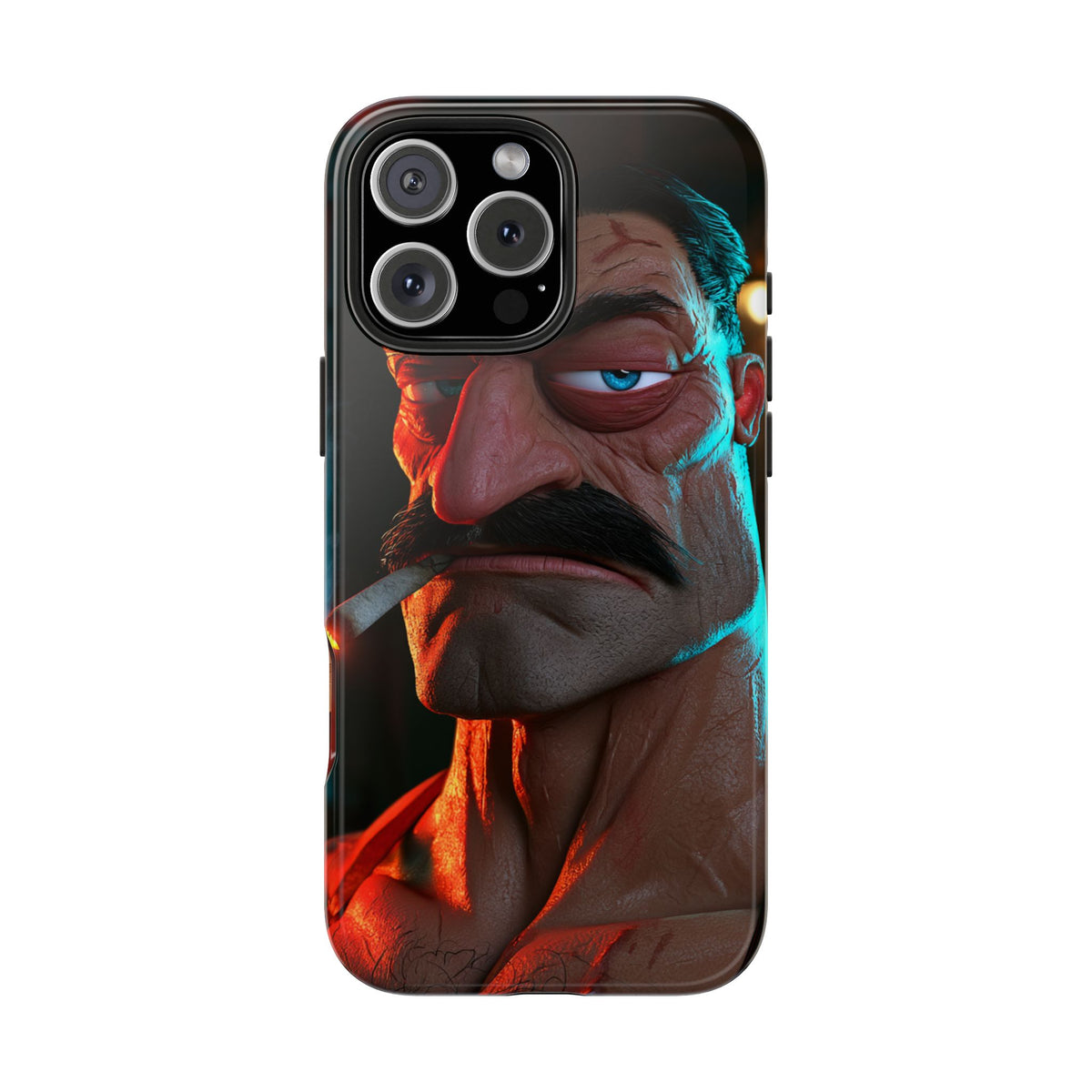 Funda Premium MINUX para iPhone y Samsung Galaxy - 3D Mustache Man 001