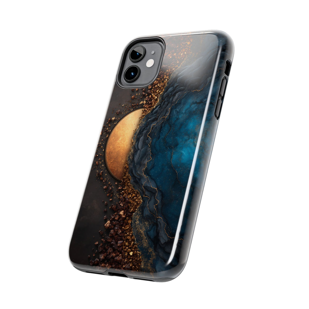 Funda Premium MINUX para iPhone y Samsung Galaxy - Dark Marble Gold 002
