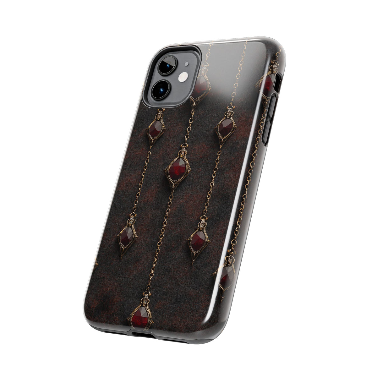 Fundas Premium MINUX para iPhone y Samsung Galaxy - Burgundy Jewel Chains