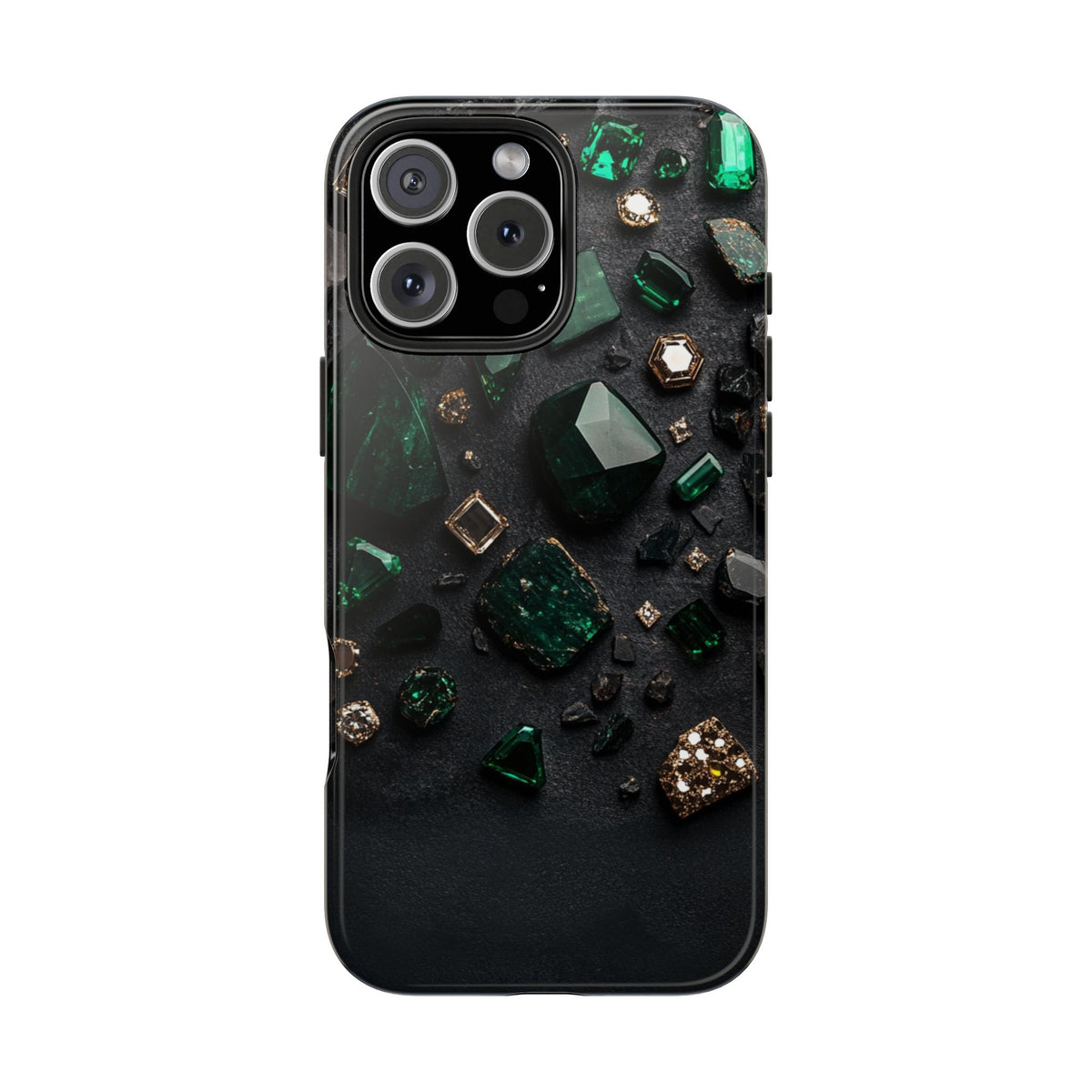 Fundas Premium MINUX para iPhone y Samsung Galaxy - Emerald Obsidian Treasure