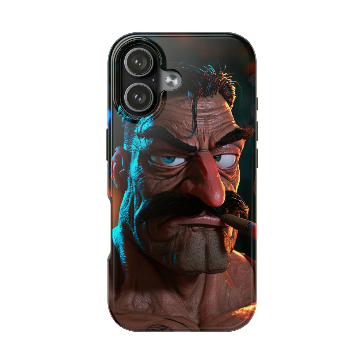 Funda Premium MINUX para iPhone y Samsung Galaxy - 3D Mustache Man 002