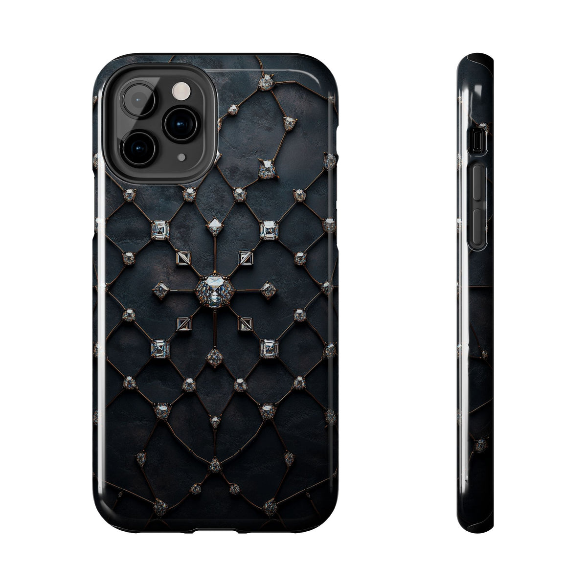 Fundas Premium MINUX para iPhone y Samsung Galaxy - Obsidian Diamond Filigree