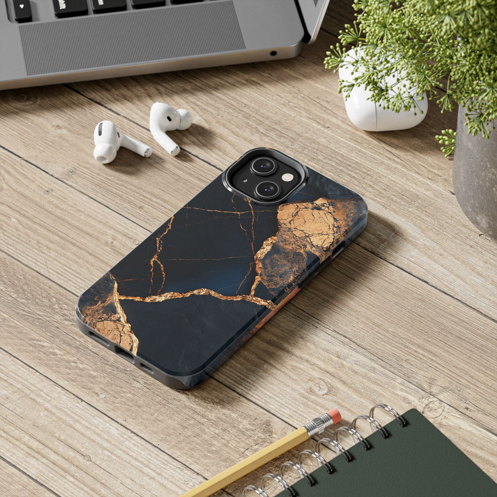 Funda Premium MINUX para iPhone y Samsung Galaxy - Golden Marble