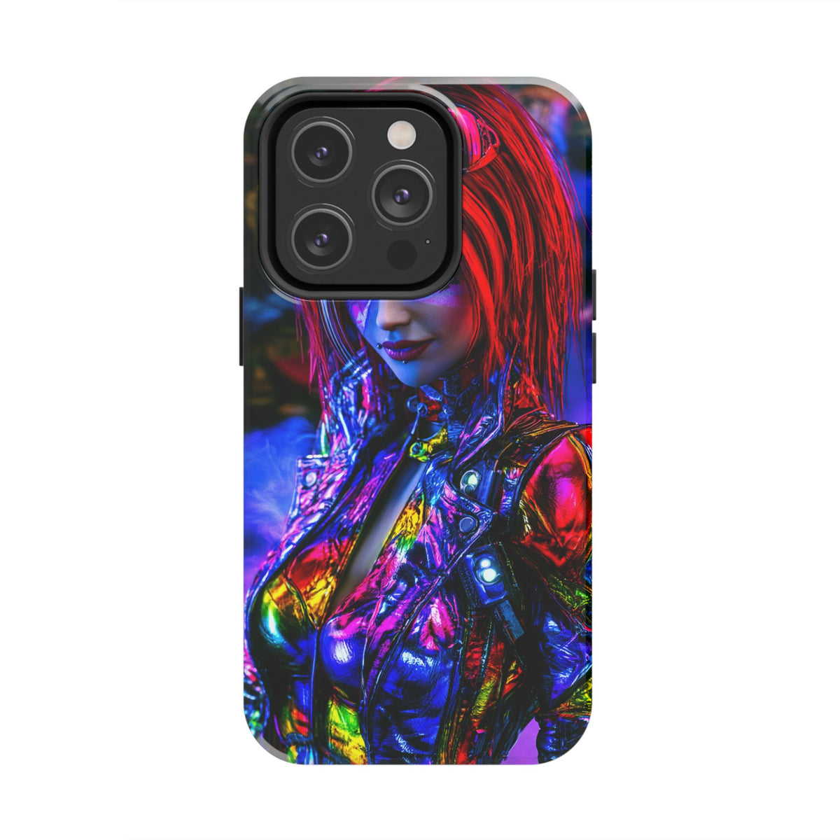 Funda Premium MINUX para iPhone y Samsung Galaxy - Cyberpunk Girl 001