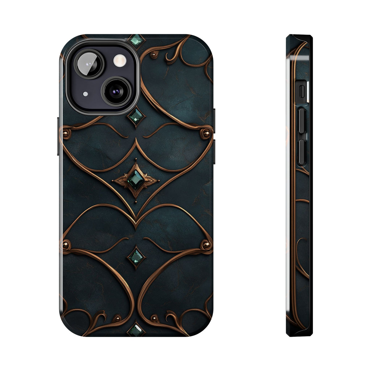 Fundas Premium MINUX para iPhone y Samsung Galaxy - Copper Art Deco Curves