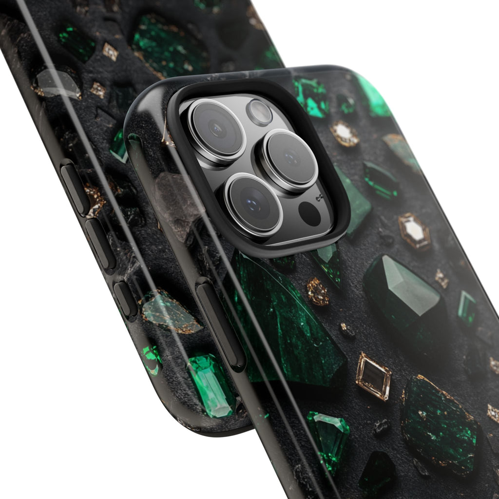 Fundas Premium MINUX para iPhone y Samsung Galaxy - Emerald Obsidian Treasure