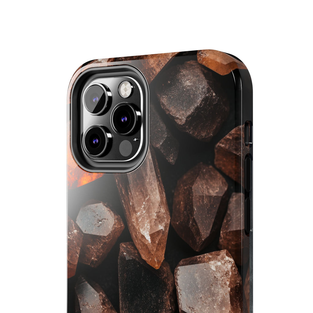 Fundas Premium MINUX para iPhone y Samsung Galaxy - Raw Amber Crystals