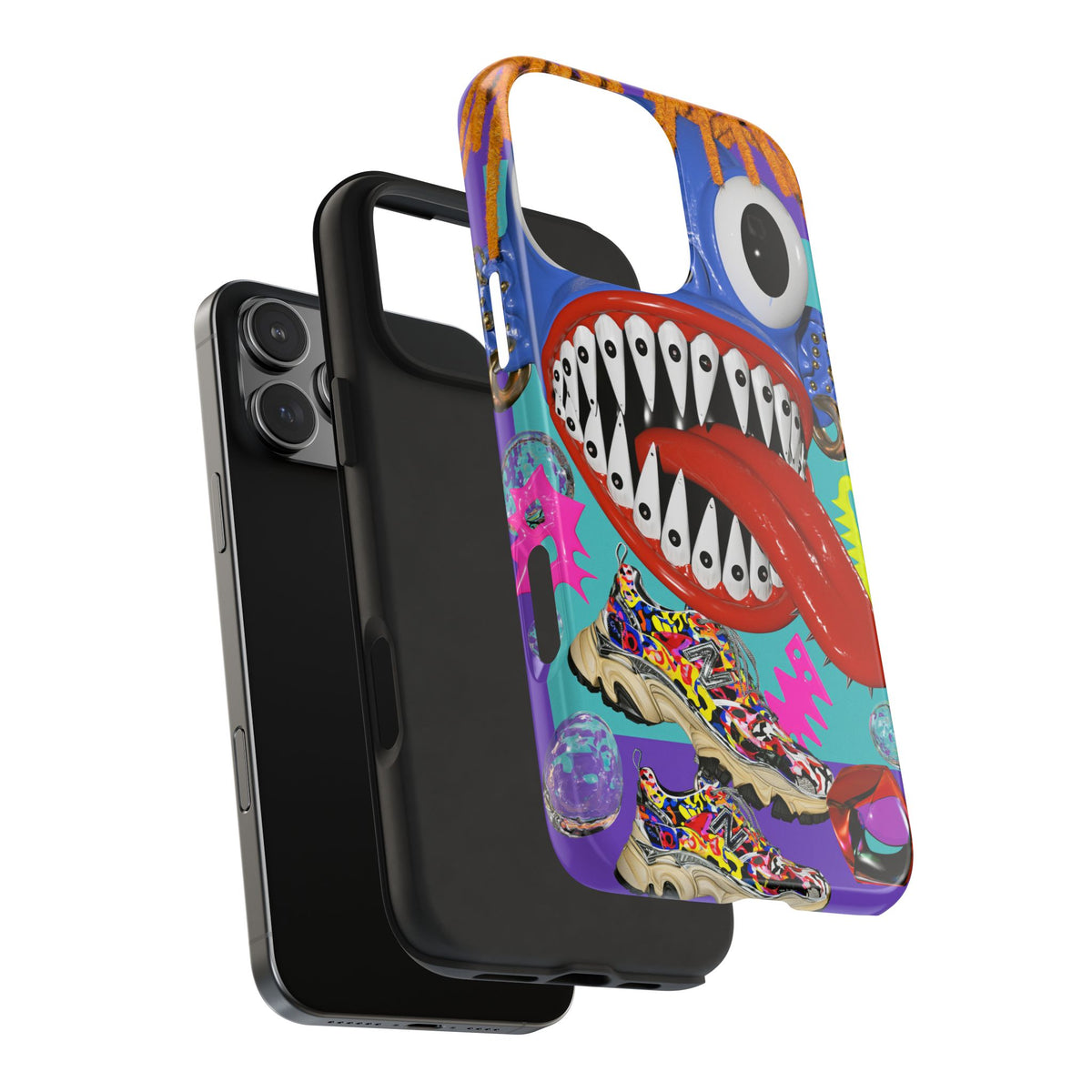 Fundas Premium MINUX para iPhone y Samsung Galaxy - Blue Monster Riot