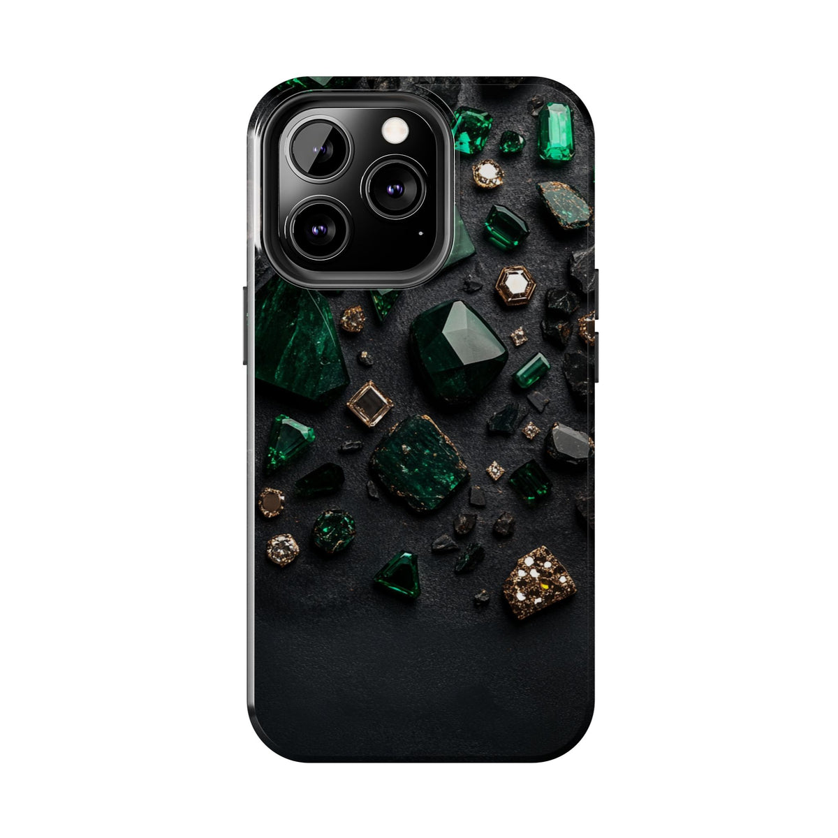 Fundas Premium MINUX para iPhone y Samsung Galaxy - Emerald Obsidian Treasure