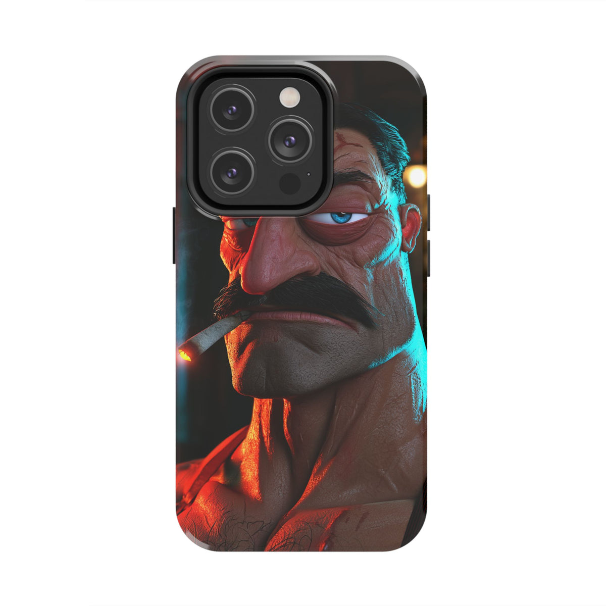 Funda Premium MINUX para iPhone y Samsung Galaxy - 3D Mustache Man 001